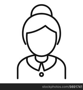 Room service woman icon. Outline room service woman vector icon for web design isolated on white background. Room service woman icon, outline style