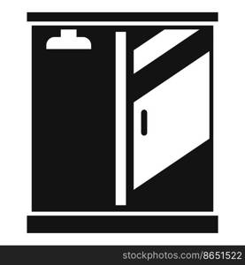 Room shower cabin icon simple vector. Stall glass. Bathroom door. Room shower cabin icon simple vector. Stall glass