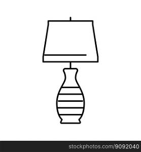 room table lamp line icon vector. room table lamp sign. isolated contour symbol black illustration. room table lamp line icon vector illustration