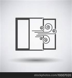 Room Ventilation Icon. Dark Gray on Gray Background With Round Shadow. Vector Illustration.