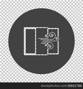 Room Ventilation Icon. Subtract Stencil Design on Tranparency Grid. Vector Illustration.