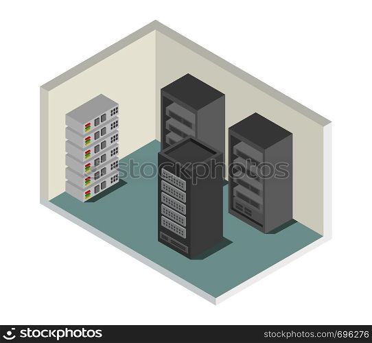 room with isometric server
