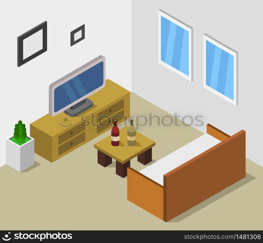 room with isometric television