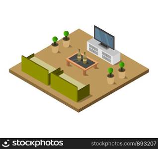 room with isometric television