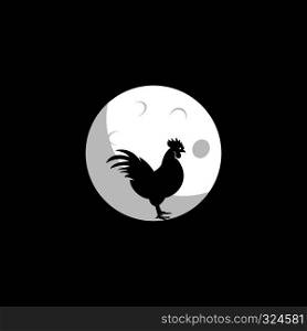 Rooster and moon vector design. Idea for company style and logo.