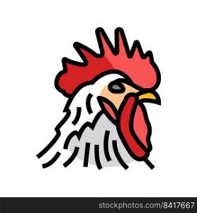rooster animal zoo color icon vector. rooster animal zoo sign. isolated symbol illustration. rooster animal zoo color icon vector illustration