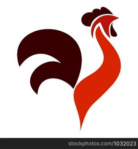 Rooster bird logo. Flat illustration of rooster bird vector logo for web design. Rooster bird logo, flat style