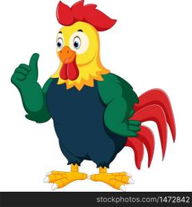 Rooster cartoon giving thumb up