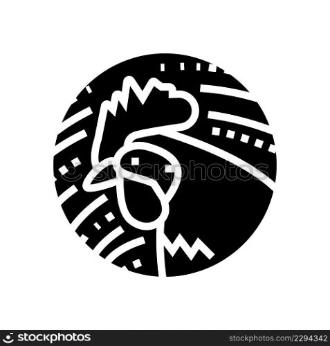 rooster chinese horoscope animal glyph icon vector. rooster chinese horoscope animal sign. isolated contour symbol black illustration. rooster chinese horoscope animal glyph icon vector illustration