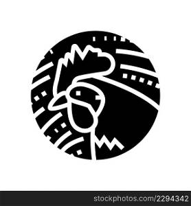 rooster chinese horoscope animal glyph icon vector. rooster chinese horoscope animal sign. isolated contour symbol black illustration. rooster chinese horoscope animal glyph icon vector illustration