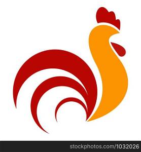 Rooster cock logo. Flat illustration of rooster cock vector logo for web design. Rooster cock logo, flat style