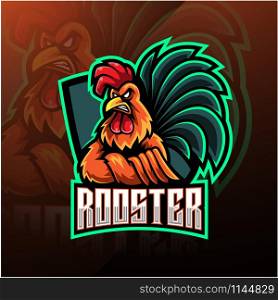 Rooster esport mascot logo design