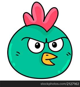 rooster head emoticon with serious face
