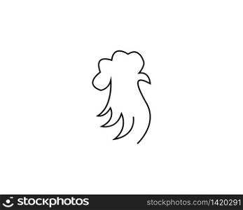 Rooster head line vector illustration