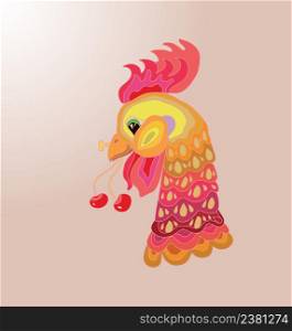 Rooster head logo mascot. Vector cartoon illustration. Head of cartoon rooster isolated.