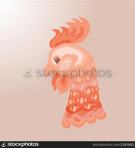 Rooster head logo mascot. Vector cartoon illustration. Head of cartoon rooster isolated.