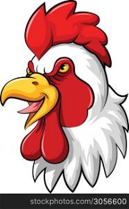 rooster head mascot on a white background