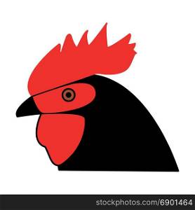 Rooster head the black color icon
