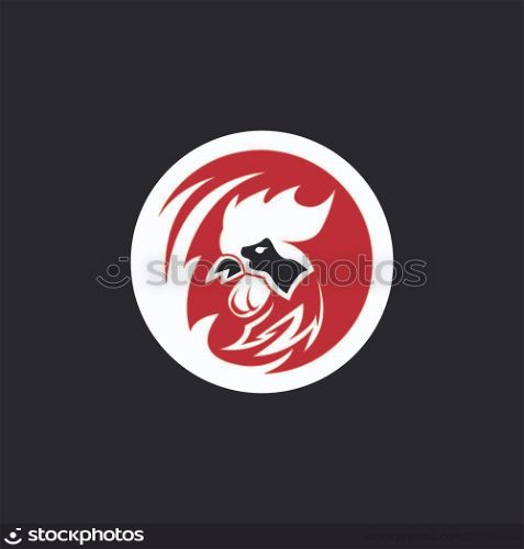 Rooster icon and symbol template illustration