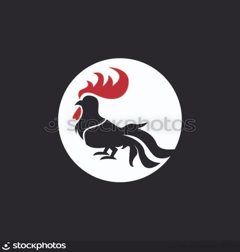 Rooster icon and symbol template illustration