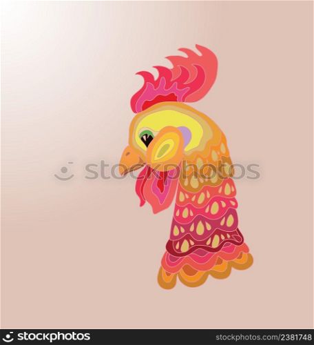 Rooster logo mascot isolated. Vector art illustration. Head of cartoon rooster