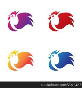 Rooster logo template icon set
