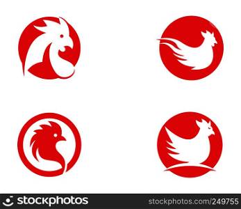 Rooster logo template vector icon illustration