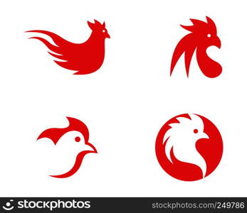 Rooster logo template vector icon illustration