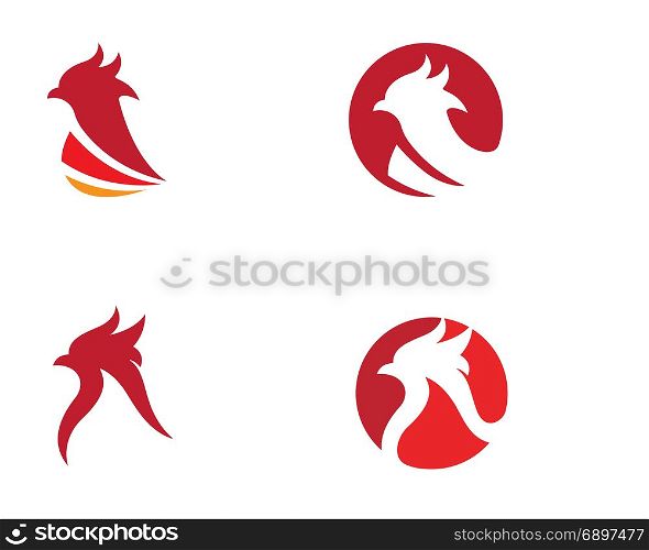 Rooster Logo Template vector icon illustration design