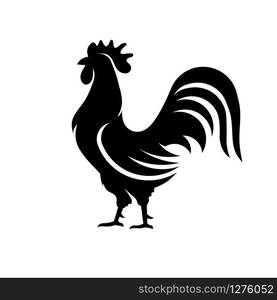 Rooster silhouette vector. Chicken cock silhouette,vector images isolated on white background, poultry chickens roosters,flat vector Farm Animal illustration