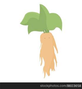 Root mandrake icon cartoon vector. Green herb. Flower nature. Root mandrake icon cartoon vector. Green herb