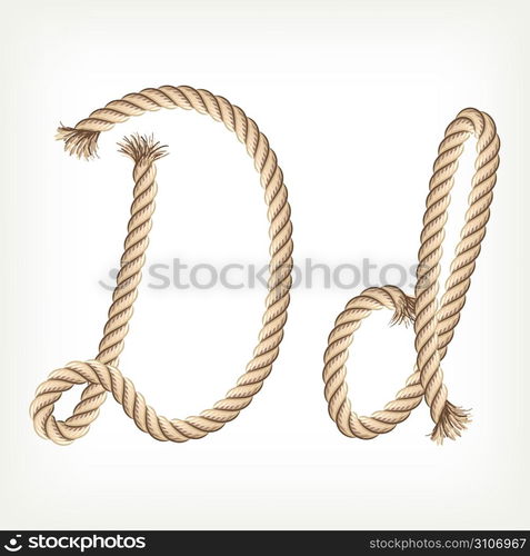 Rope alphabet. Letter D