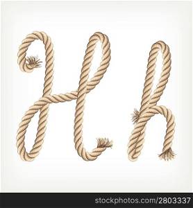 Rope alphabet. Letter H