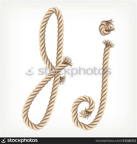 Rope alphabet. Letter J