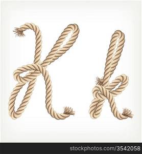 Rope alphabet. Letter K