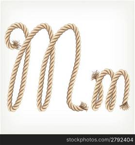 Rope alphabet. Letter M