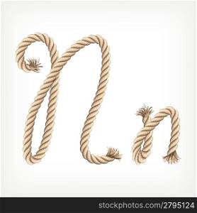 Rope alphabet. Letter N