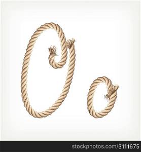 Rope alphabet. Letter O