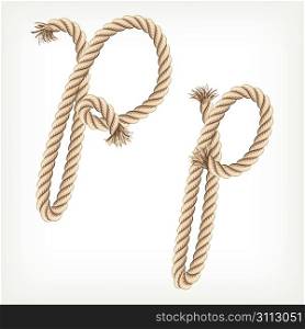 Rope alphabet. Letter P