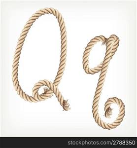 Rope alphabet. Letter Q