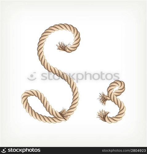 Rope alphabet. Letter S