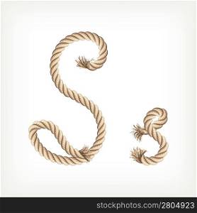 Rope alphabet. Letter S