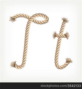 Rope alphabet. Letter T