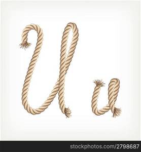 Rope alphabet. Letter U