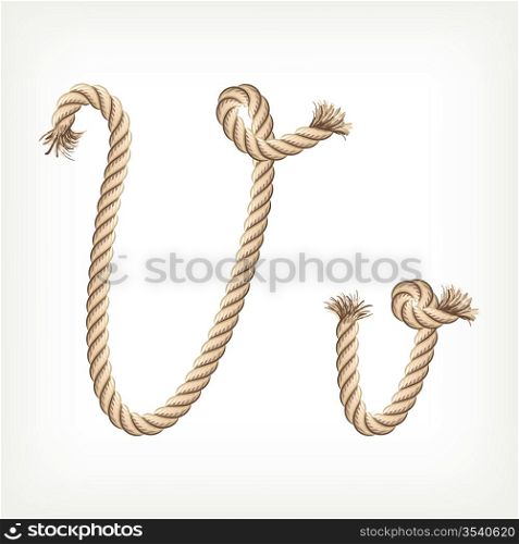 Rope alphabet. Letter V