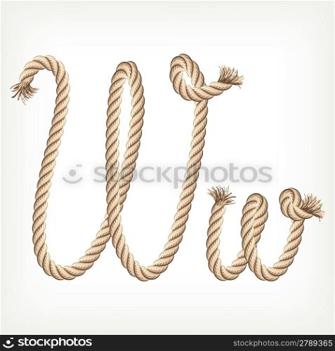 Rope alphabet. Letter W