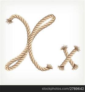 Rope alphabet. Letter X