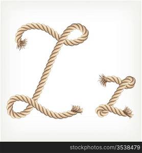 Rope alphabet. Letter Z