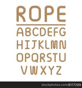 Rope font design. Vector illustration