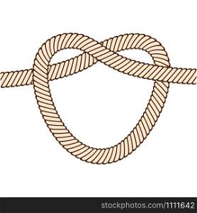 Rope heart like love symbol on white, stock vector illustration